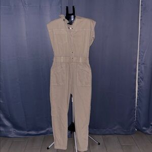 NWT Pistola Rosie Military Utility Boilersuit‎ Jumpsuit in Sesame Beige